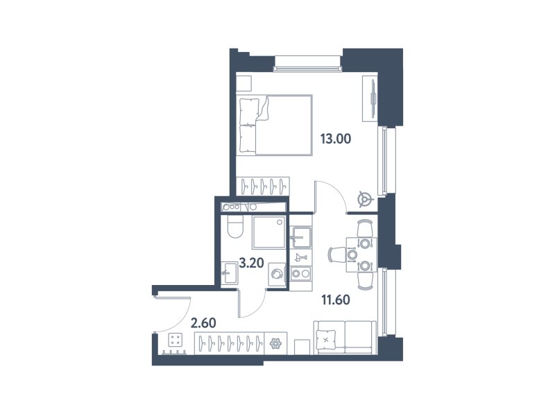 1 ккв 30,4 м²