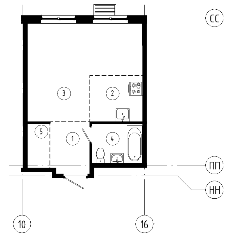 Студия 33,6 м²