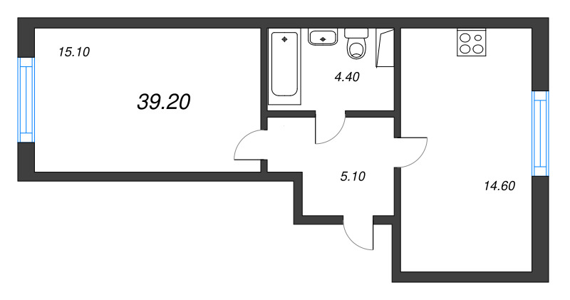 1 ккв 39,3 м²