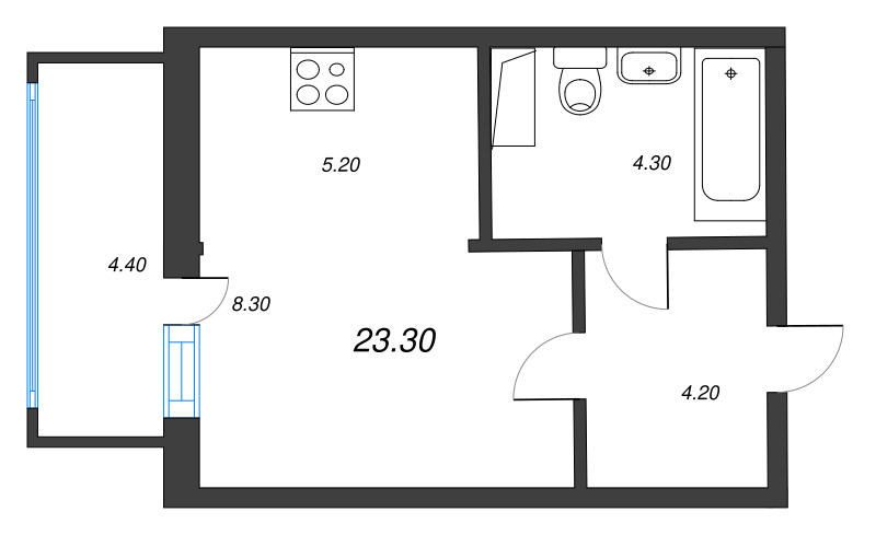 Студия 23,2 м²