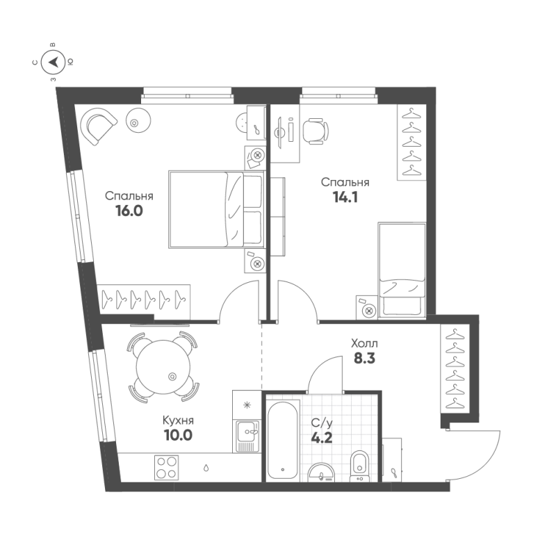 2 ккв 52,6 м²