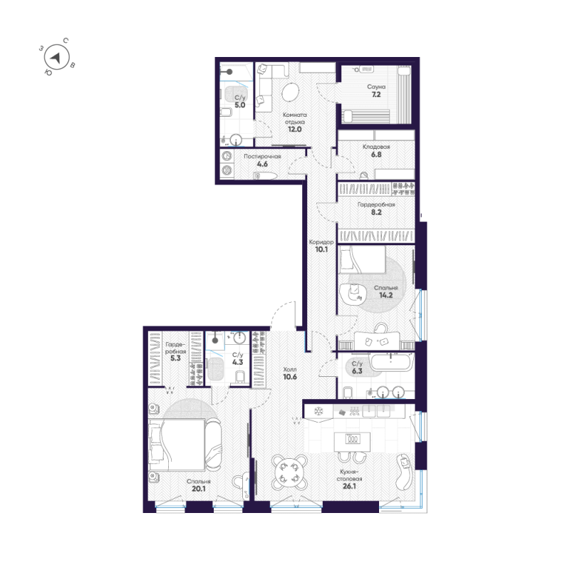 4 ккв (Евро) 140,8 м²