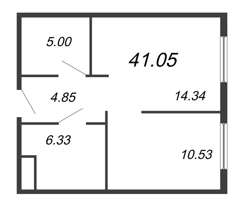 1 ккв 41,1 м²
