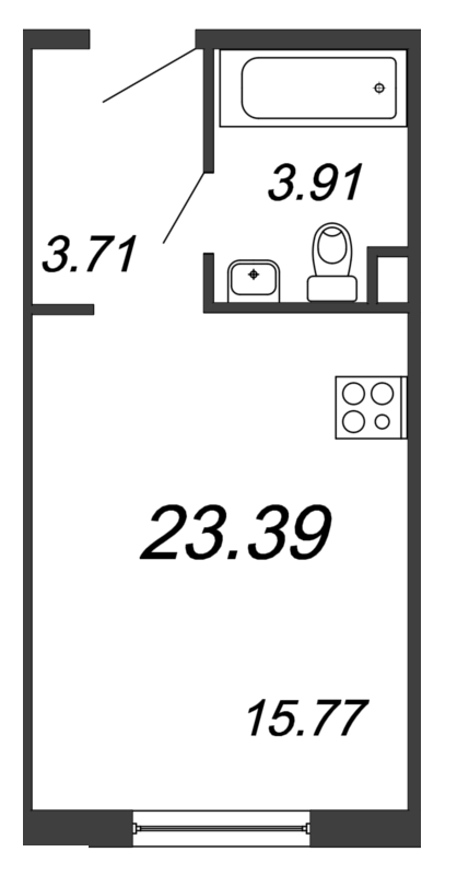 Студия 22,8 м²