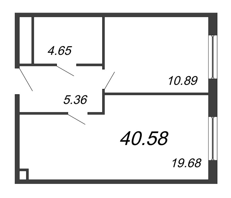 2 ккв (Евро) 41,8 м²