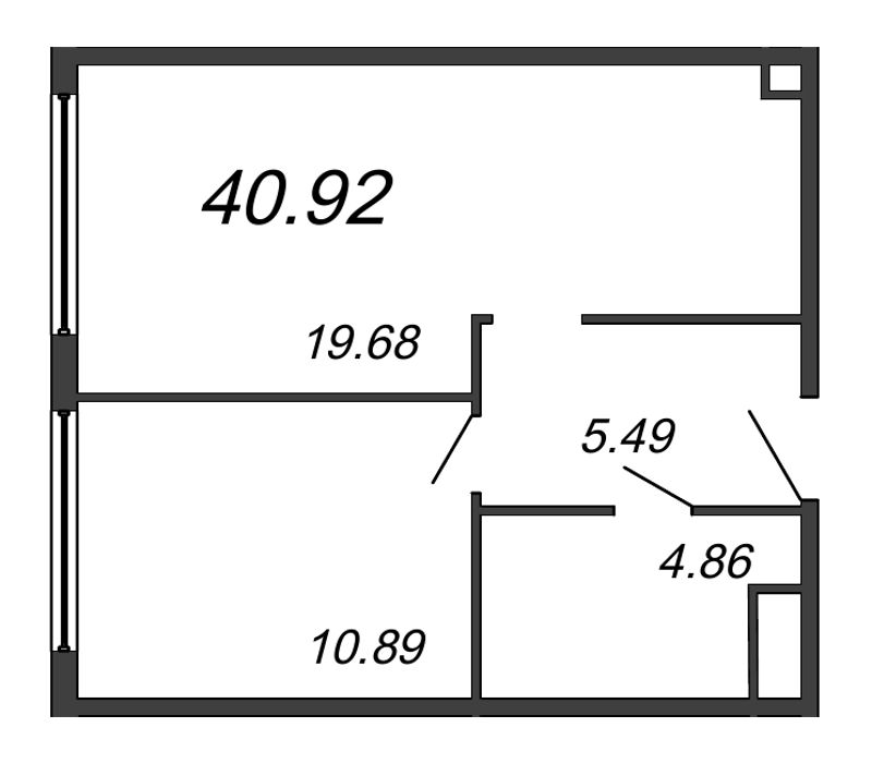 2 ккв (Евро) 40,9 м²