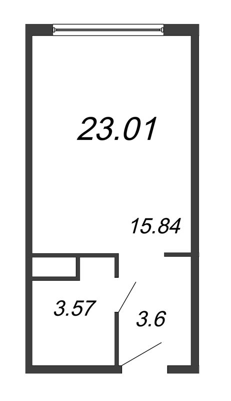 Студия 23 м²