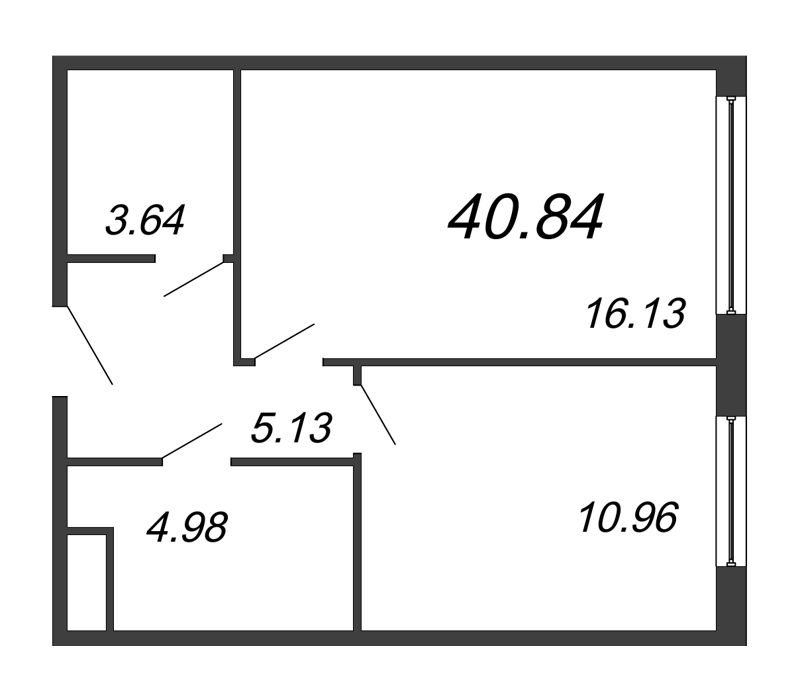 1 ккв 40,8 м²