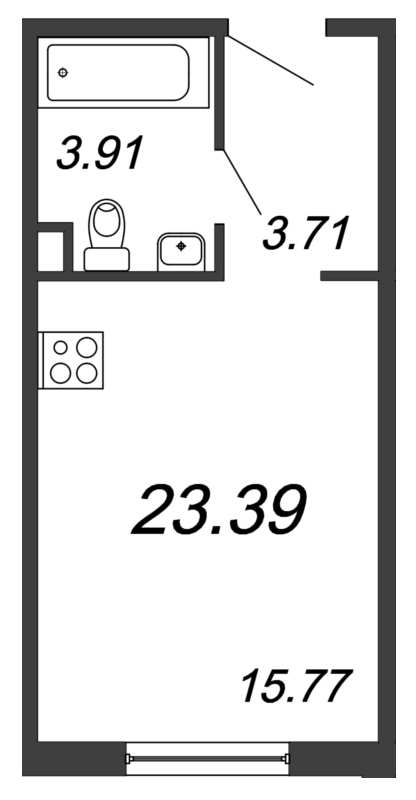 Студия 23,6 м²