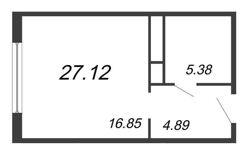 Студия 27,1 м²