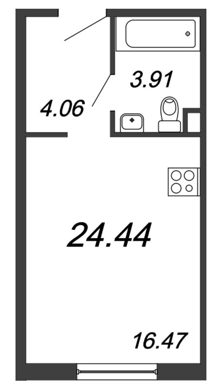 Студия 24,2 м²