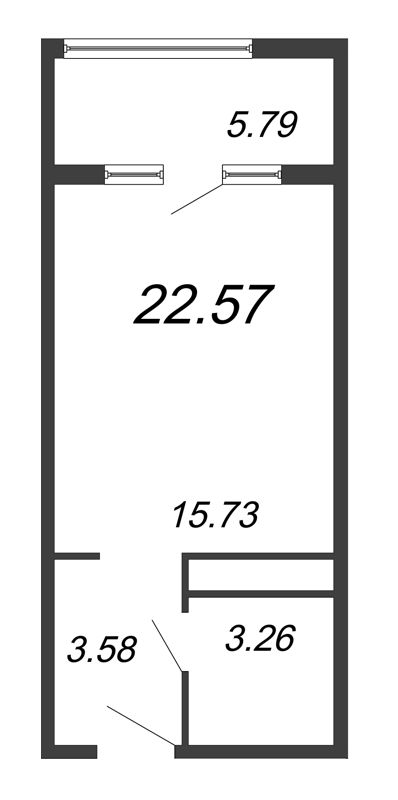 Студия 22,6 м²