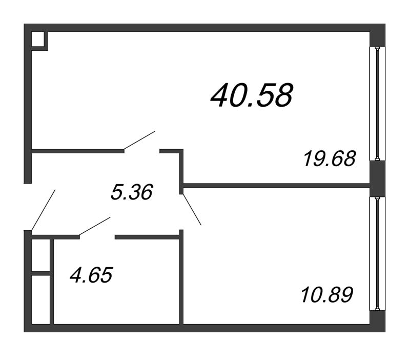 2 ккв (Евро) 40,6 м²