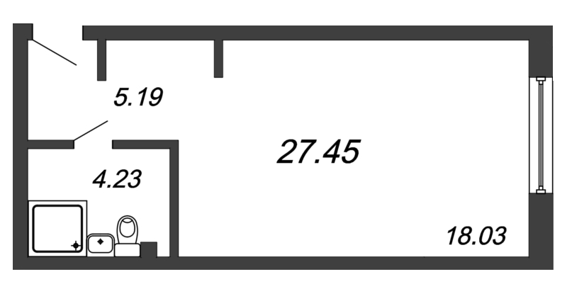 Студия 30,2 м²