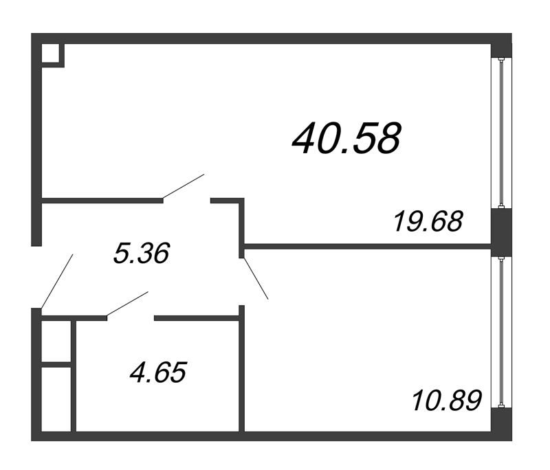 2 ккв (Евро) 40,8 м²