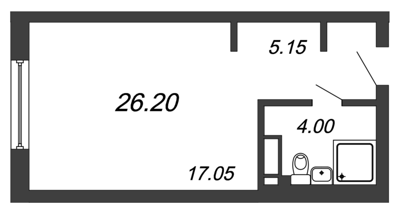 Студия 26,2 м²