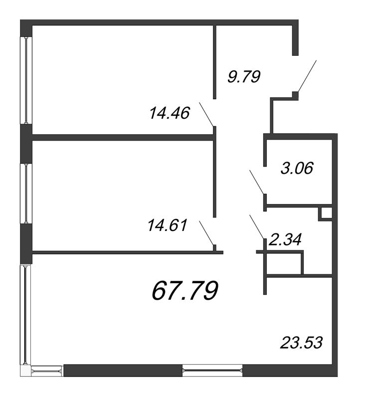 3 ккв (Евро) 65,7 м²