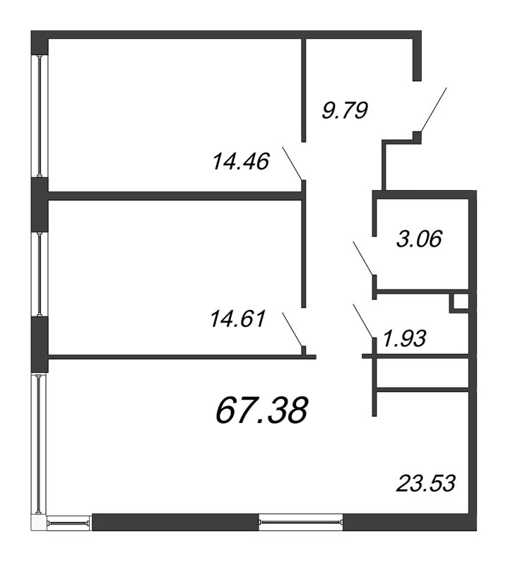 3 ккв (Евро) 67,4 м²