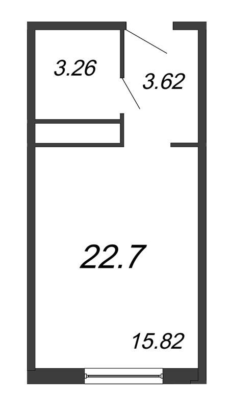 Студия 22,7 м²