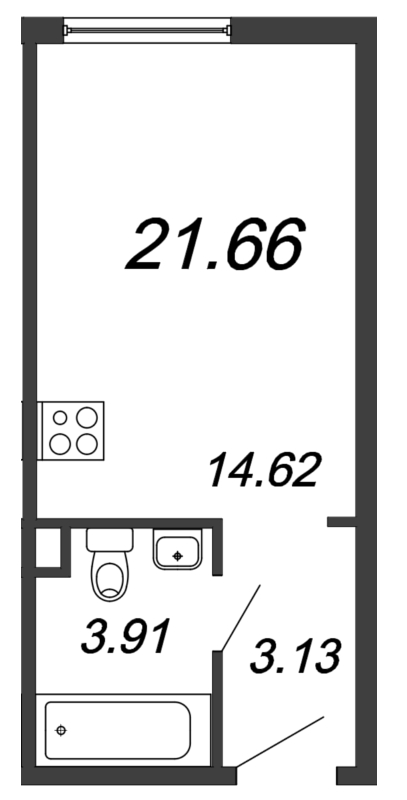 Студия 22,6 м²