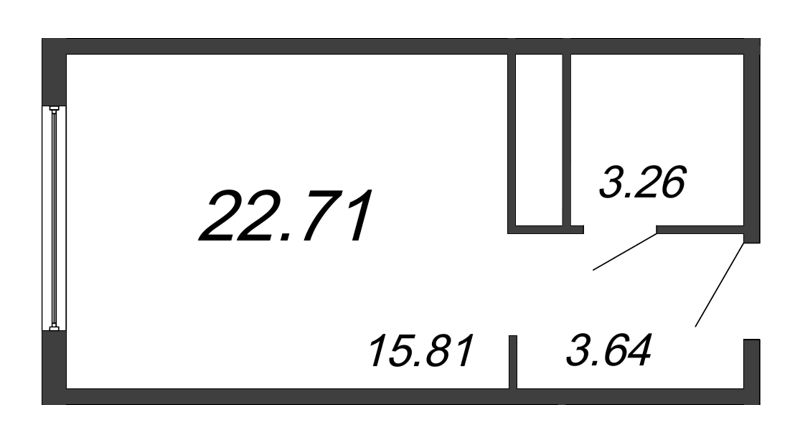 Студия 22,7 м²