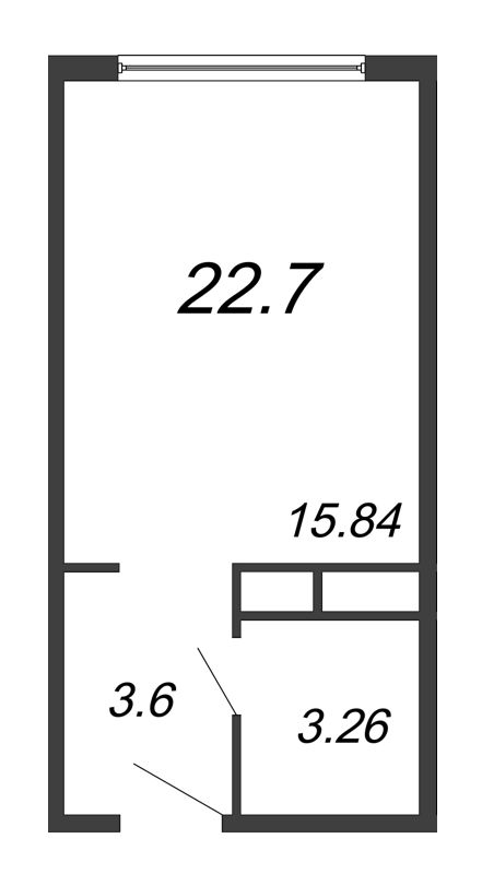 Студия 22,7 м²