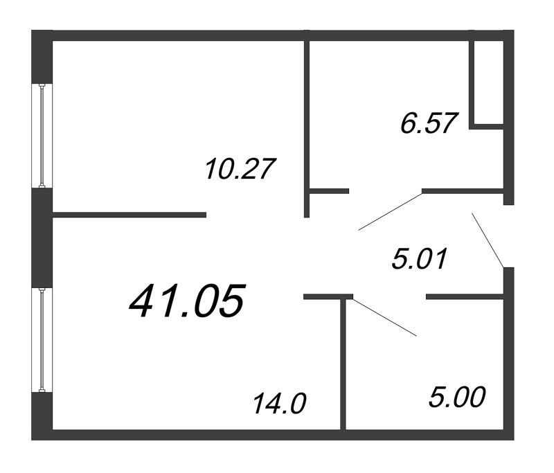 1 ккв 41,1 м²