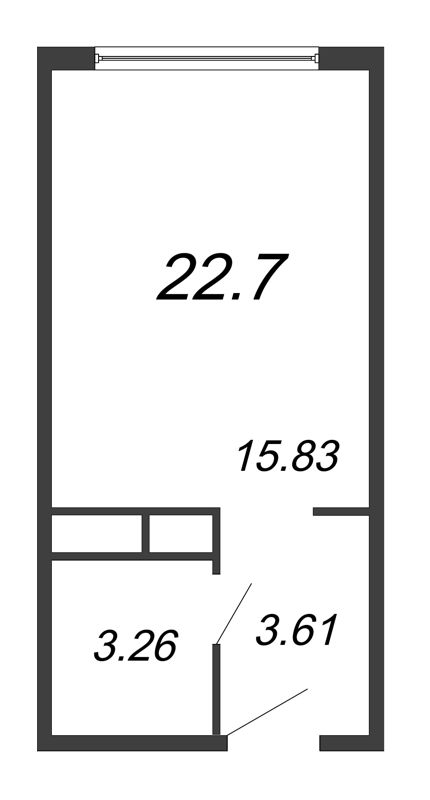 Студия 22,7 м²