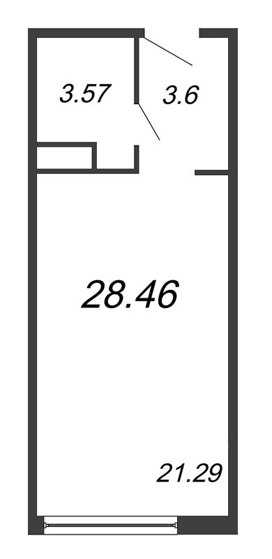 Студия 28,5 м²