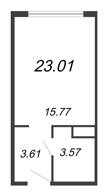 Студия 23 м²