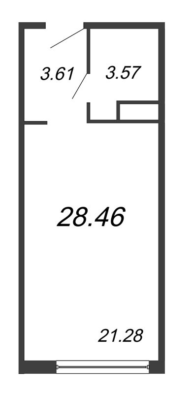 Студия 28,5 м²