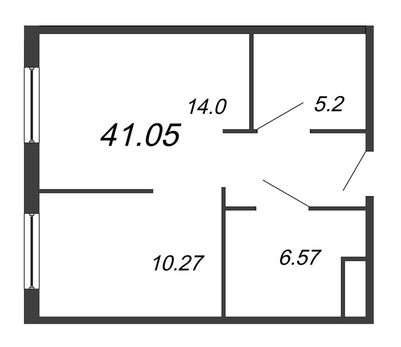 1 ккв 41,1 м²