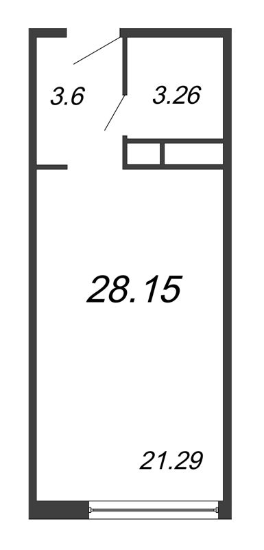 Студия 28,2 м²