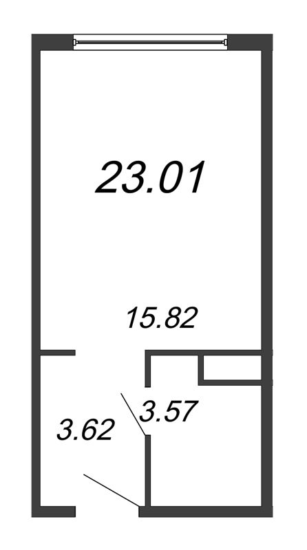 Студия 23 м²