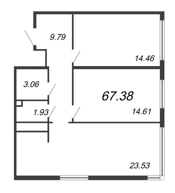 3 ккв (Евро) 67,4 м²