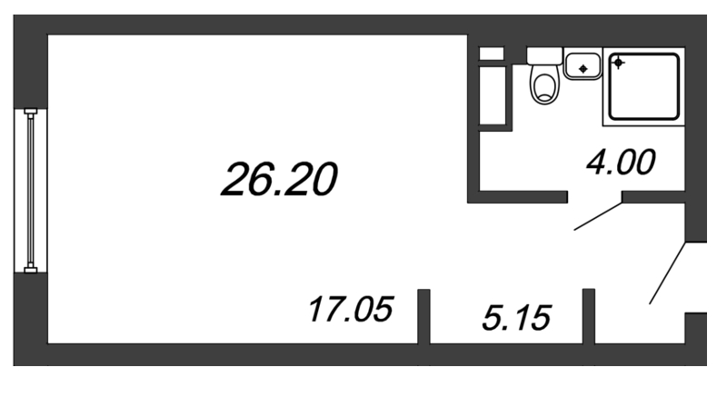 Студия 26,2 м²
