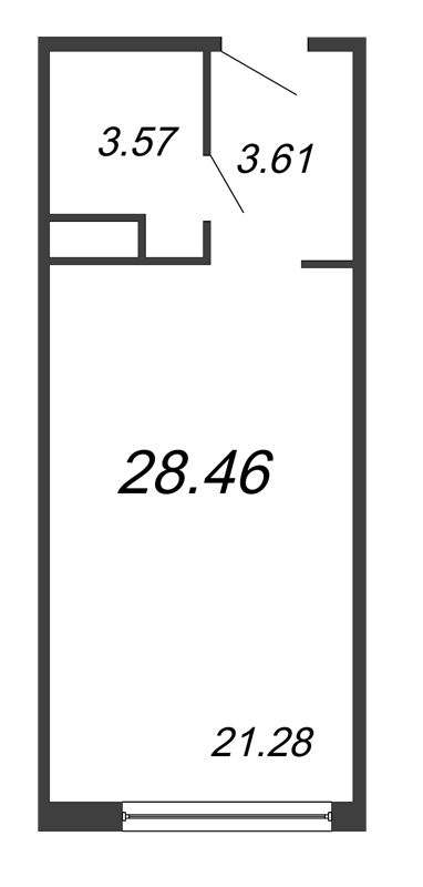 Студия 28,5 м²