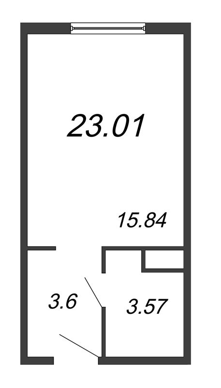 Студия 23 м²