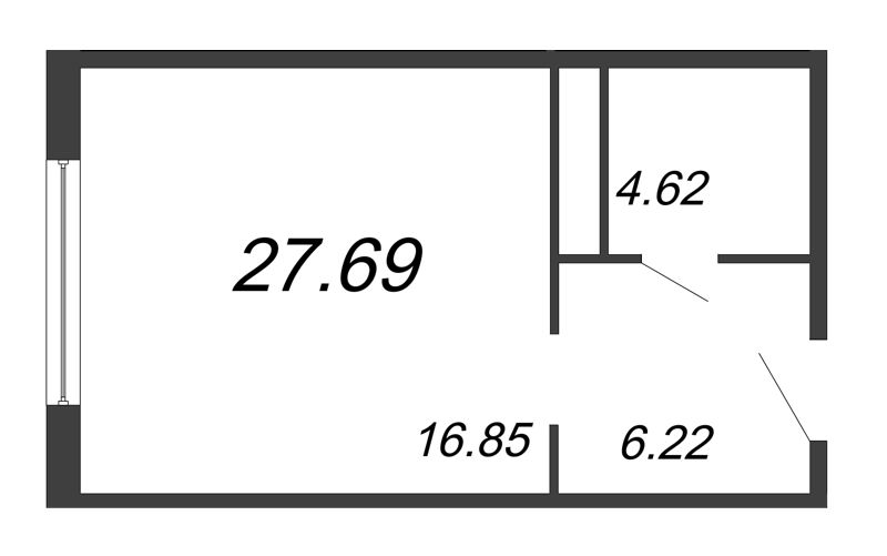 Студия 27,7 м²