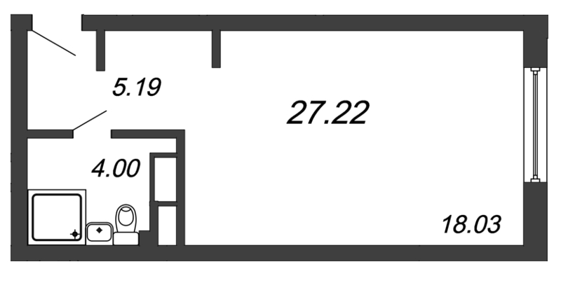 Студия 27,2 м²