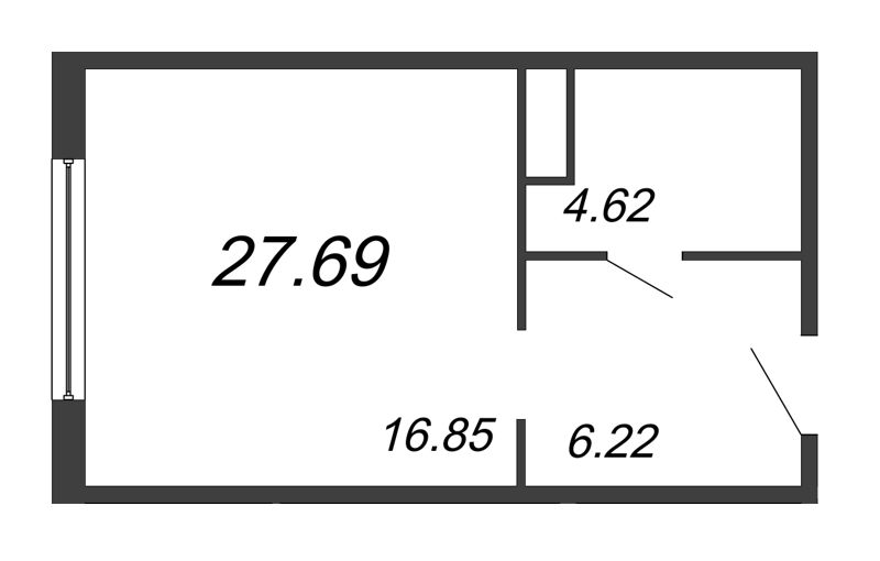 Студия 27,7 м²