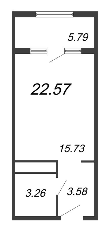 Студия 22,6 м²