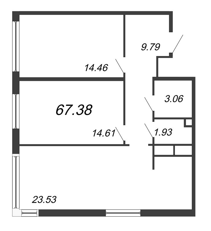 3 ккв (Евро) 67,4 м²