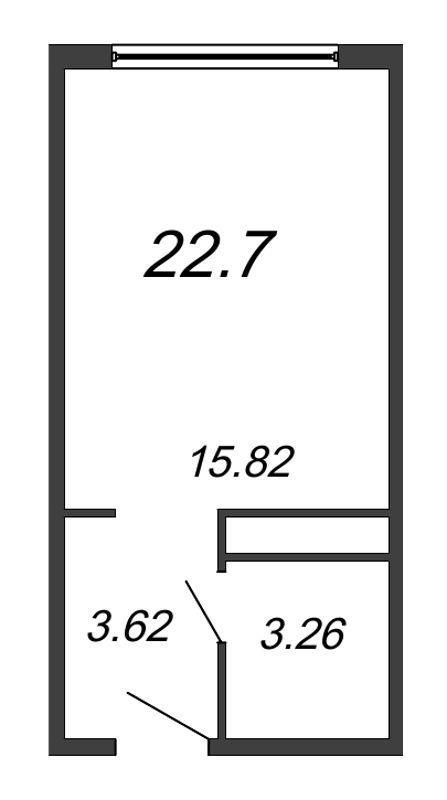 Студия 22,7 м²