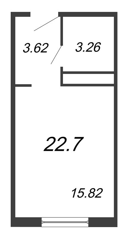 Студия 22,7 м²
