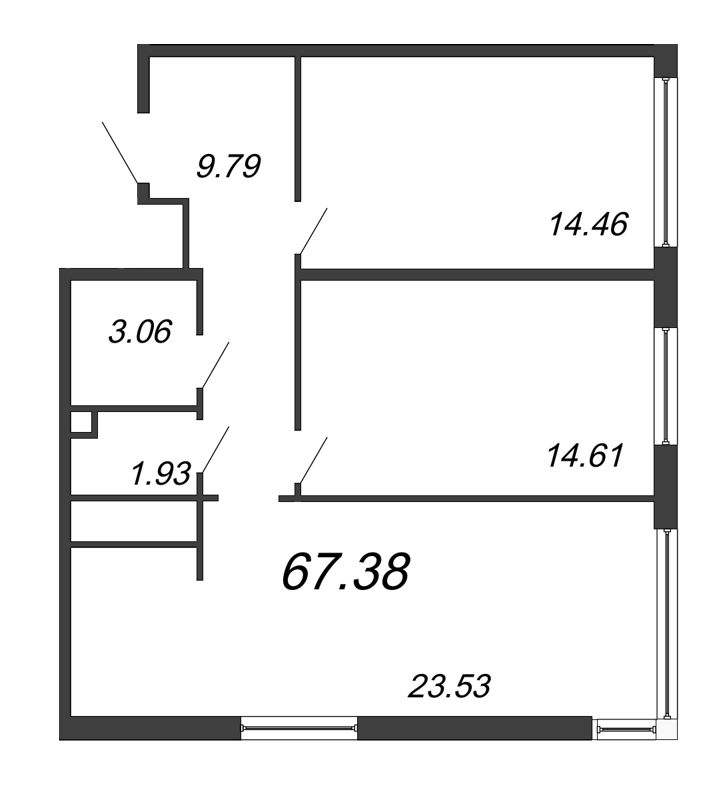 3 ккв (Евро) 67,4 м²