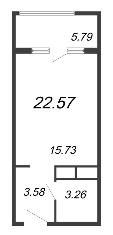 Студия 22,6 м²