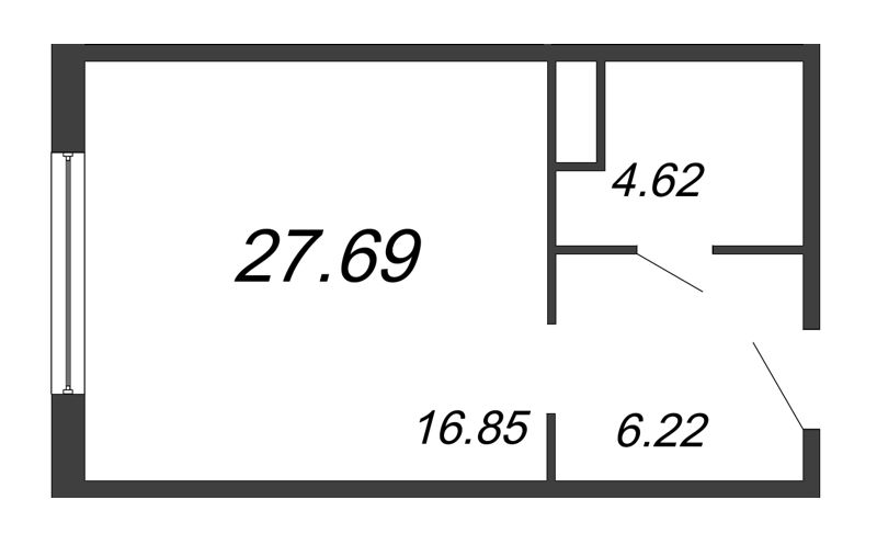 Студия 27,7 м²