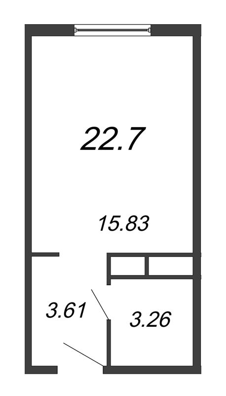 Студия 22,7 м²