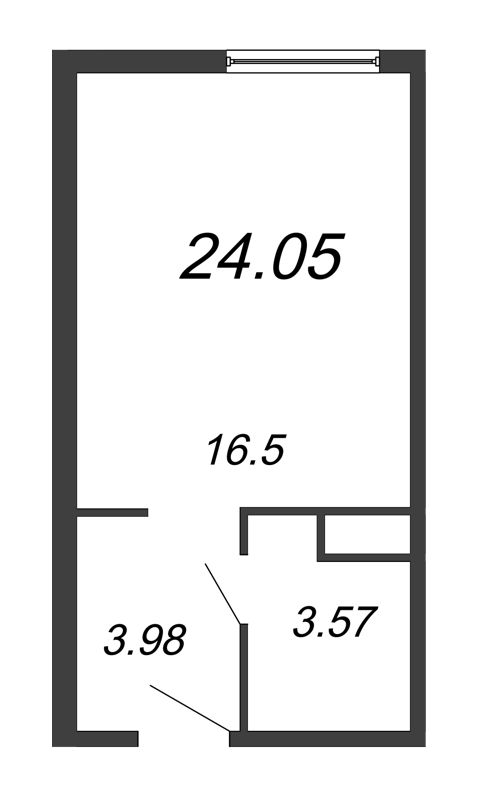 Студия 23,5 м²